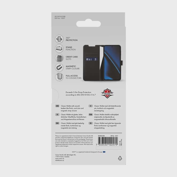 X2O Classic Wallet Plånboksfodral Samsung Galaxy S25 Svart