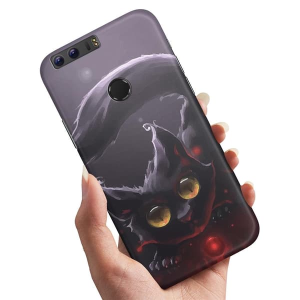 Cover / Mobilcover til Huawei Honor 8 - Sort Kat Black