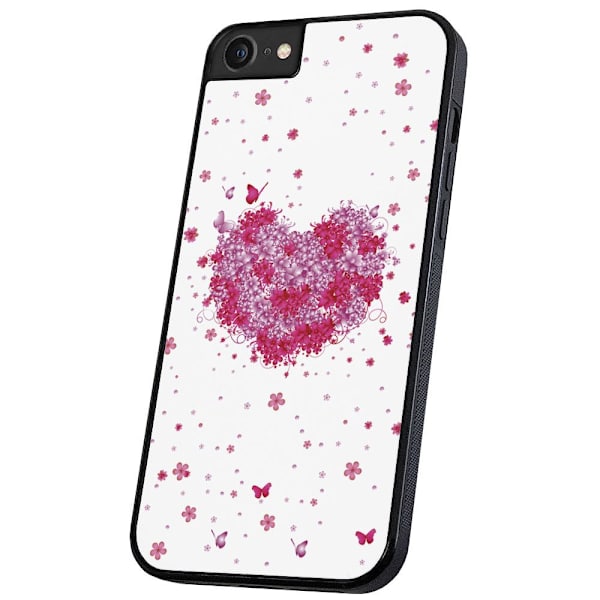 iPhone 6/7/8/SE - Deksel/Mobildeksel Blomsterhjerte Multicolor