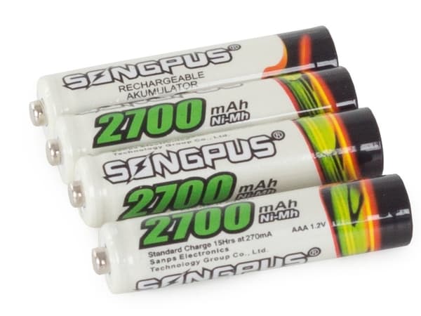 4-Pack Uppladdningsbara AAA-batterier - 2700 mAh