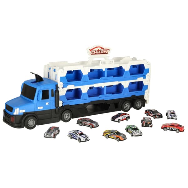 Biltransporter med Leksaksbilar Blå