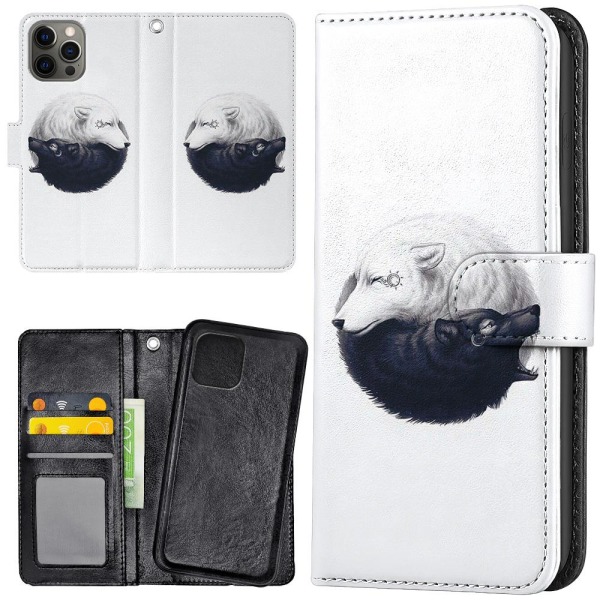 iPhone 14 Pro - Plånboksfodral/Skal Yin & Yang Vargar
