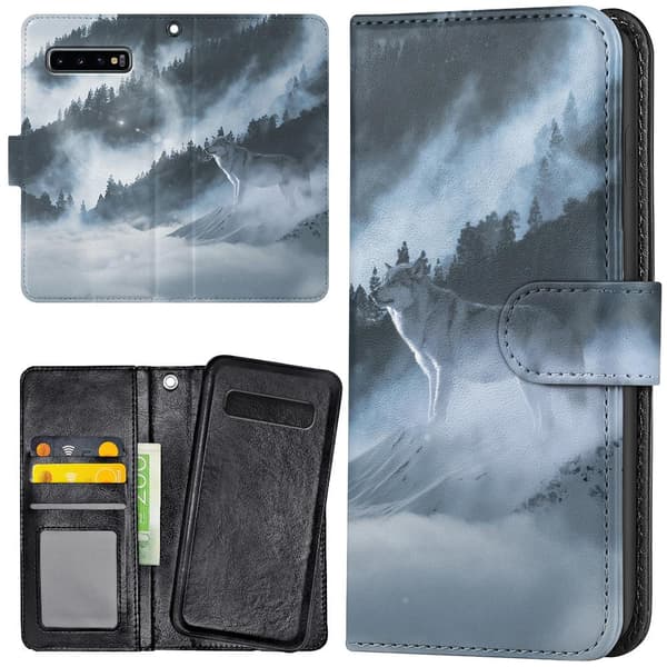 Samsung Galaxy S10 Plus - Plånboksfodral/Skal Arctic Wolf
