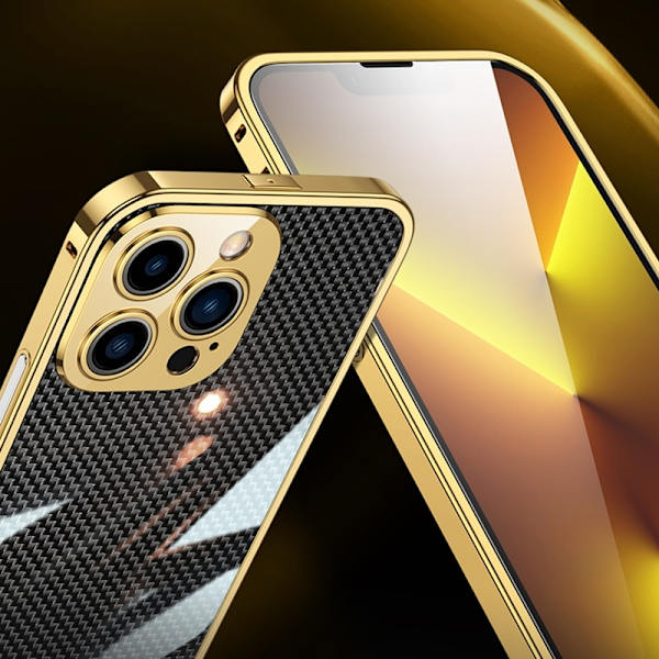iPhone 12 Pro - Skal/Mobilskal - Carbon Fiber Gold
