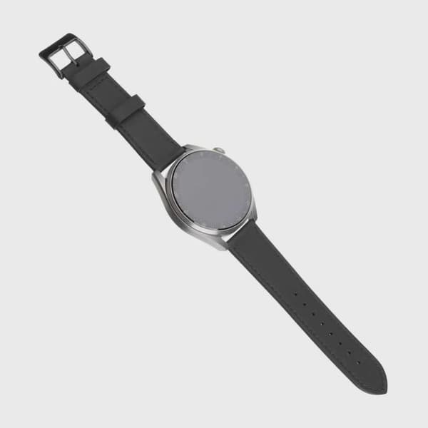 FIXED Äkta läderrem för Smartwatch Universal 22 mm Svart