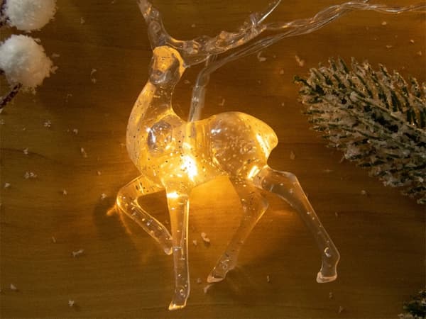 Julren ljusslinga - 10 LED med glitter