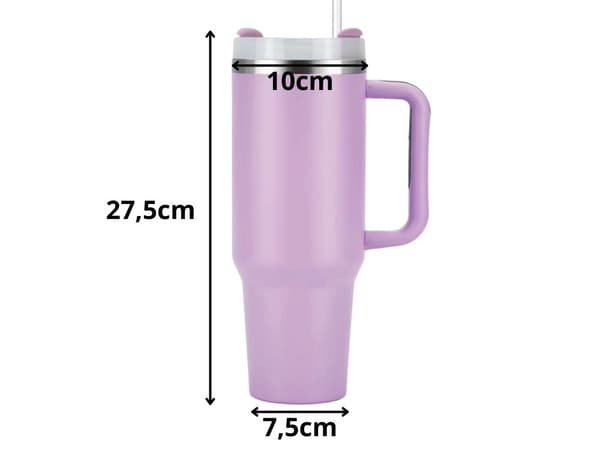 Termosmugg 1.2 L med sugrör Lila