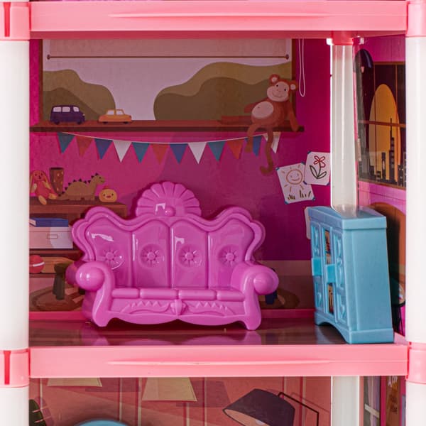 Dockhusvilla rosa DIY 4-våningsmöbler