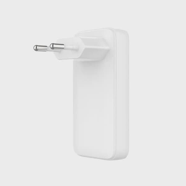 FIXED Slim GaN 90 Super Snabb 2x USB-C laddare 45W Vit
