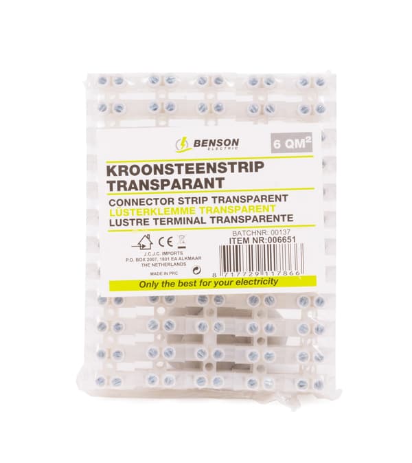 Kopplingsplint 6 mm transparent 10 st