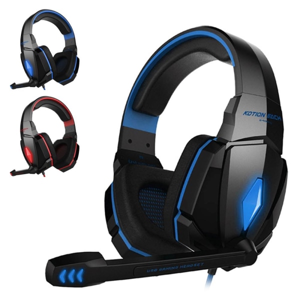 Gaming Headset - PC / Hodetelefoner Kotion Hver G4000 med LED Blue