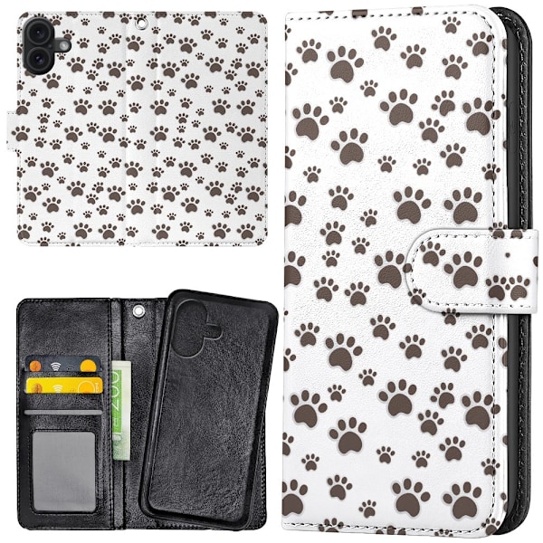 iPhone 16 - Plånboksfodral/Skal Paw Pattern