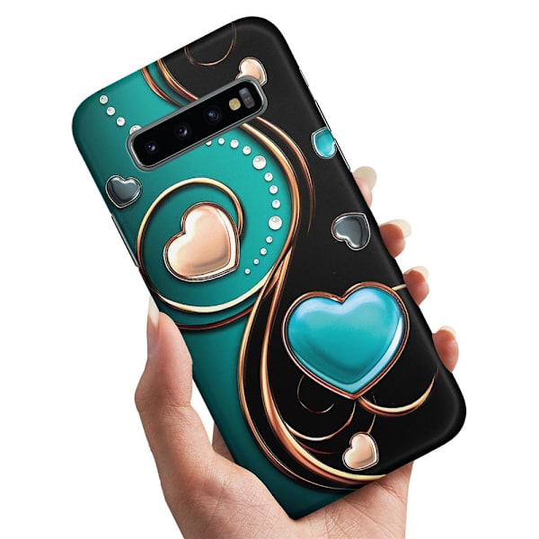 Samsung Galaxy S10 Plus - Deksel/Mobildeksel Hjerter