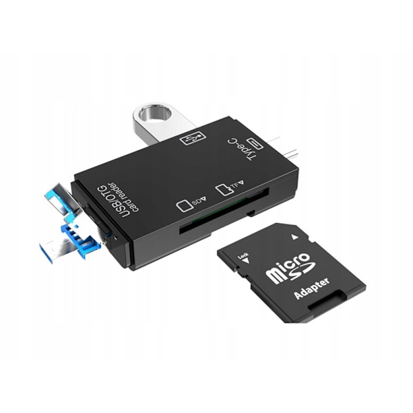 Kortläsare SD/MicroSD/TF - USB 2.0 / USB-C Adapter - OTG