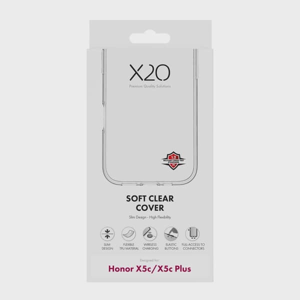 X2O Clear Soft Skal Honor X5c Plus Klar