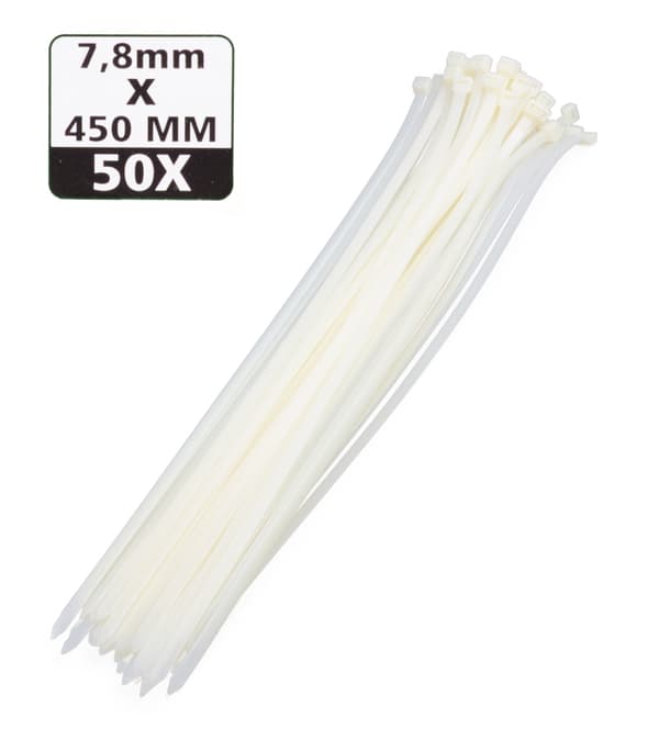 Kabelband 7.8 x 450 mm 50 st vit
