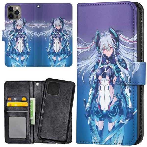 iPhone 12 Pro Max - Plånboksfodral/Skal Anime multifärg
