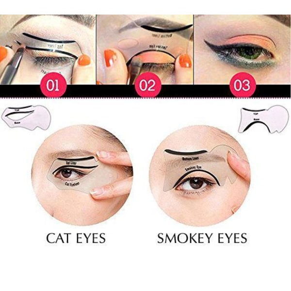 Eyeliner Mall / Stencil - Kattögon & Smokey Eyes Transparent