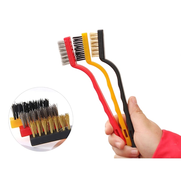 3-Pack - Stålborstar Set - Mässing, stål & nylon