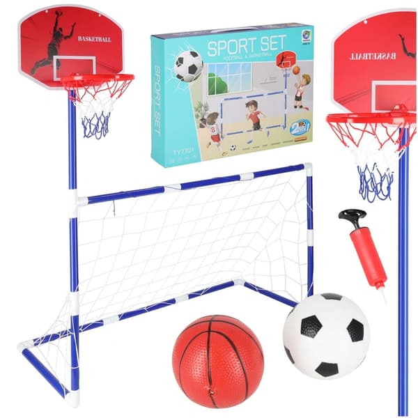 Fotbollsmål basketplatta 2 bollar