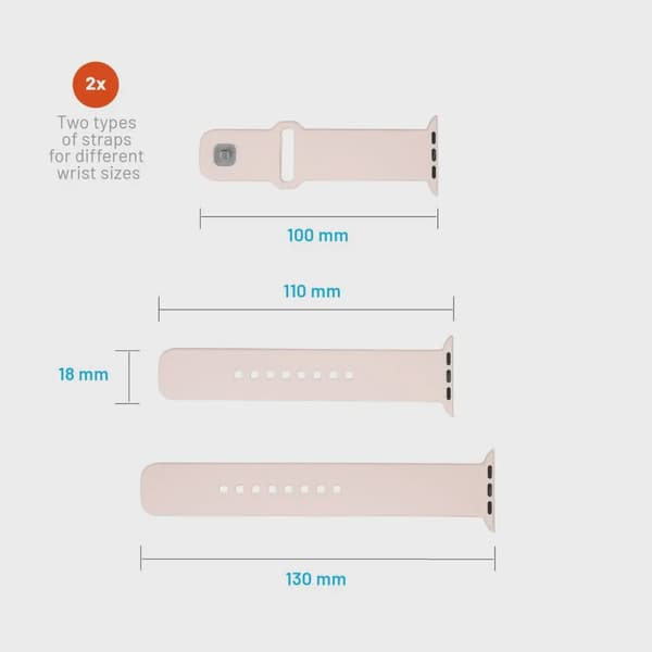 FIXED Silikonrem SET för Apple Watch 38/40/41mm Rosa