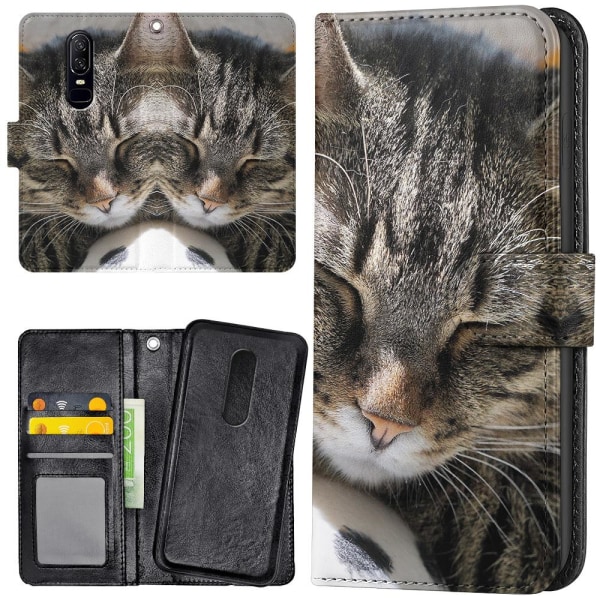 OnePlus 7 - Lompakkokotelo/Kuoret Nukkuva Kissa