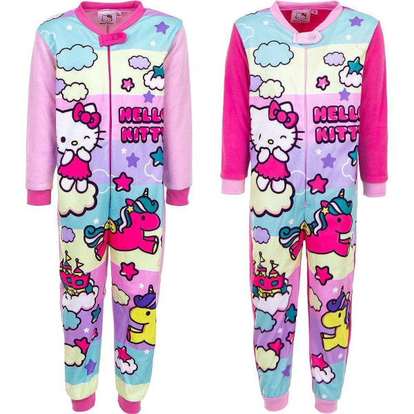 Hello Kitty Onesie for barn - Fleece - Pyjamas DarkPink Mörkrosa - 104 cm