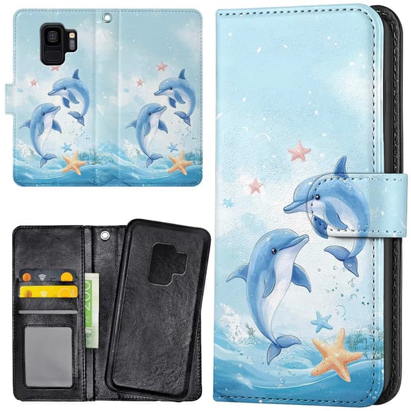 Samsung Galaxy S9 - Plånboksfodral/Skal Dolphins