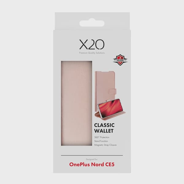 X2O Classic Wallet Plånboksfodral OnePlus Nord CE5 Rose Gold
