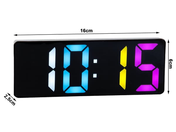 Digital väckarklocka - Termometer, datum och snooze-funktion