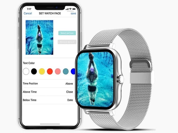 Smartklocka dam herr gummiarmband sport Bluetooth-samtal grå Grey