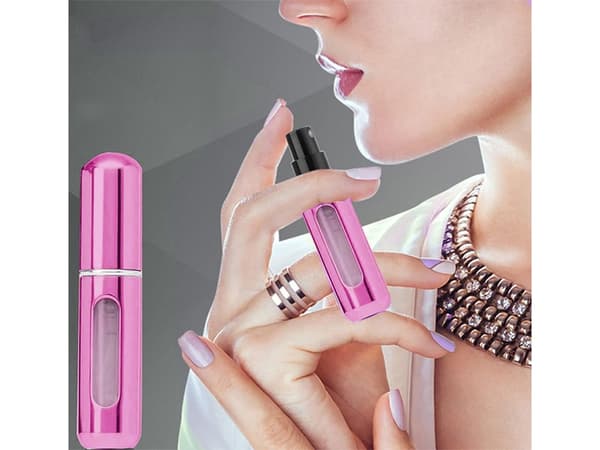 Reseförångare med parfymförångare, flaska, 5 ml parfymdispenser Rosa