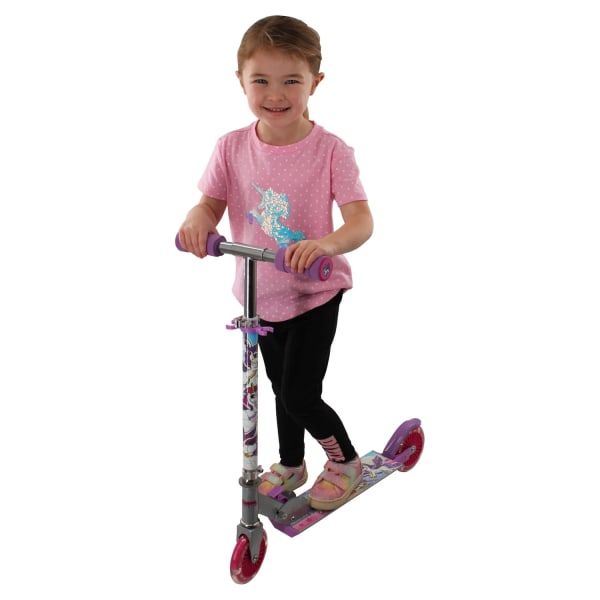 Sparkesykkel med Lysende Hjul / Enhjørning - Scooter for Barn Pink