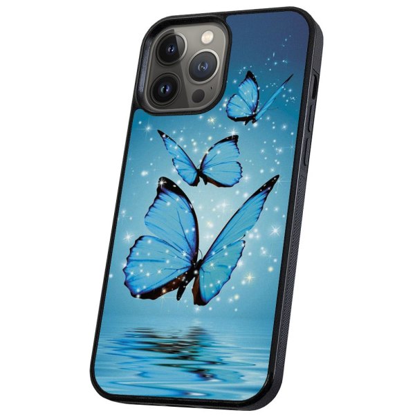 iPhone 14 Pro Max - Cover/Mobilcover Glitrende Sommerfugle