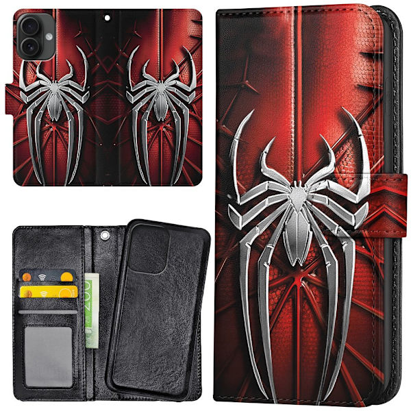 iPhone 16 - Plånboksfodral/Skal Spiderman