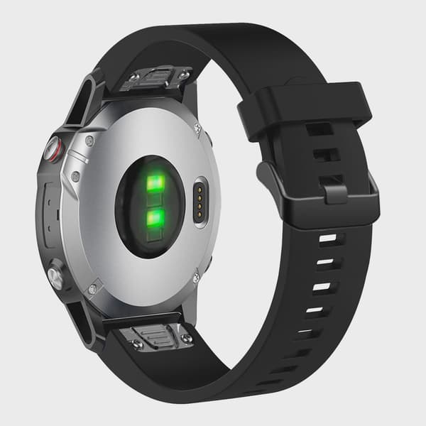 FIXED Silikonrem för Garmin QuickFit 20 mm Svart