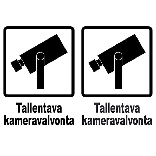 2-kpl - Tallentava Kameravalvonta - Kyltti (A5) White