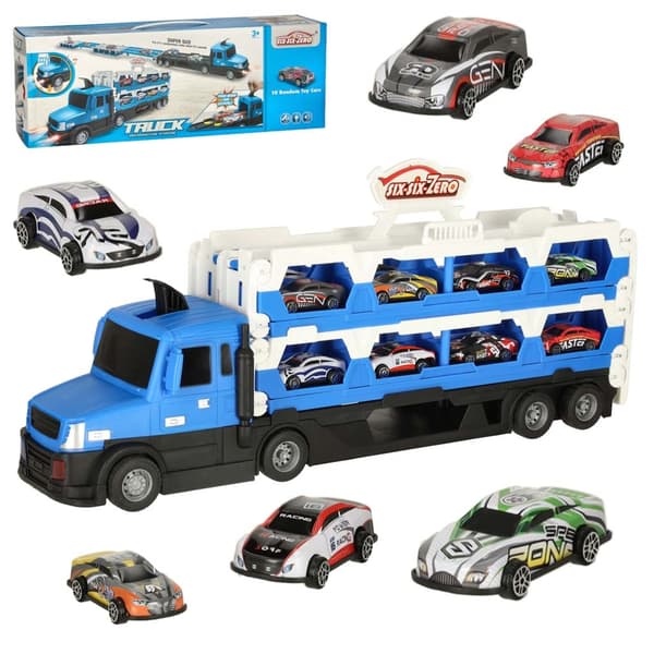 Biltransporter med Leksaksbilar Blue