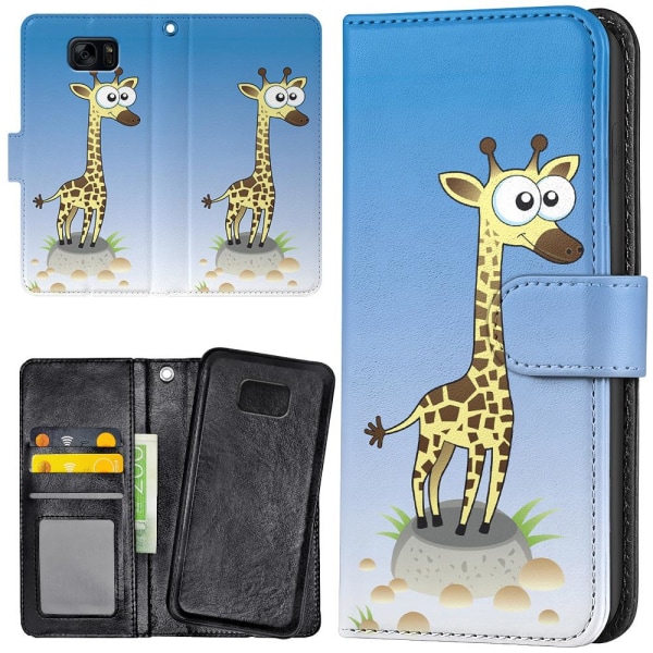 Samsung Galaxy S7 - Mobilcover/Etui Cover Tegnet Giraf