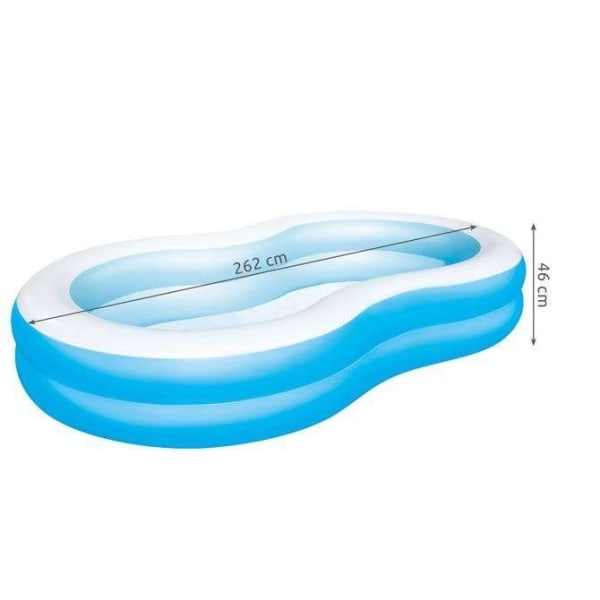 Oppblåsbart basseng / svømmebasseng - 262x157x46cm