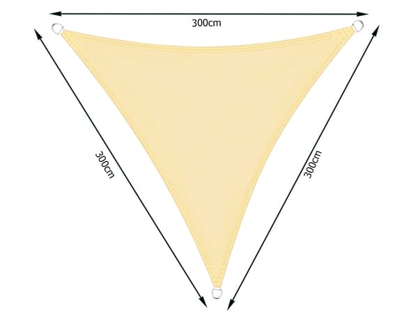 Solseil med UV-Beskyttelse til Uteplass – 3x3x3 m Beige