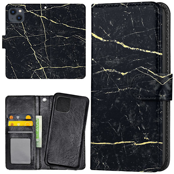 iPhone 15 - Plånboksfodral/Skal Marmor