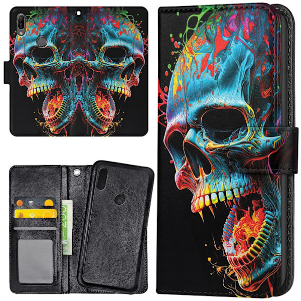 Huawei Y6 (2019) - Mobilcover/Etui Cover Skull