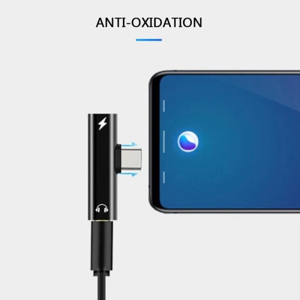 USB-C Hovedtelefonadapter / Splitter - Oplad og lyt - AUX Adapter Silver
