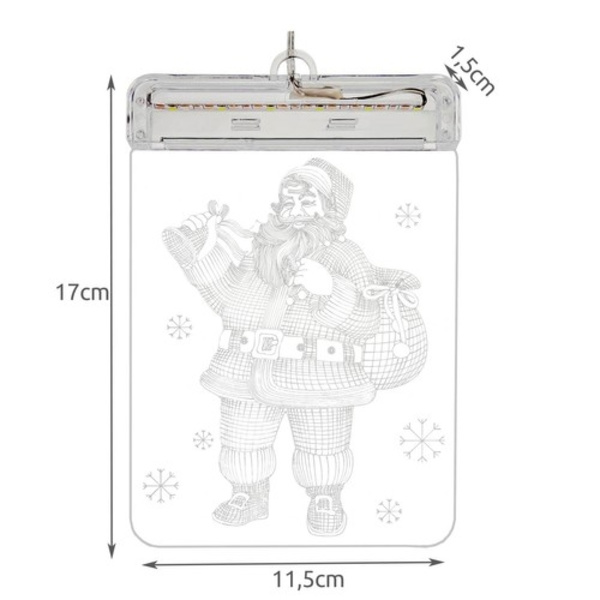 3D LED-skylt med Sugkopp - Tomte