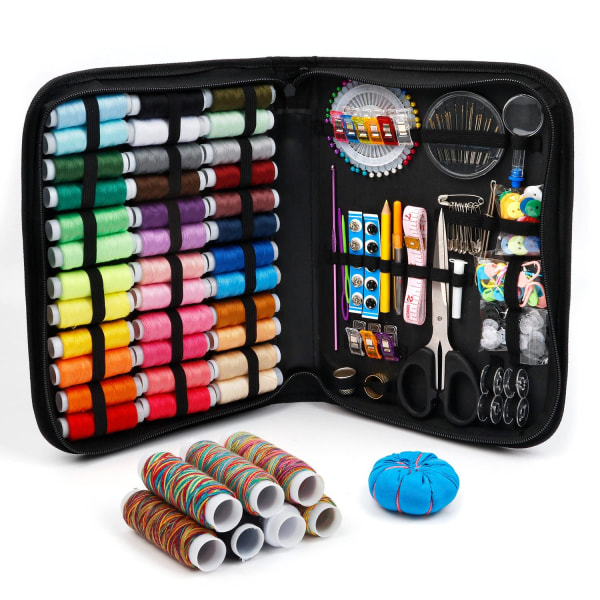 Sykit med Tråd, nåle, saks m.m. - 226-dele Multicolor