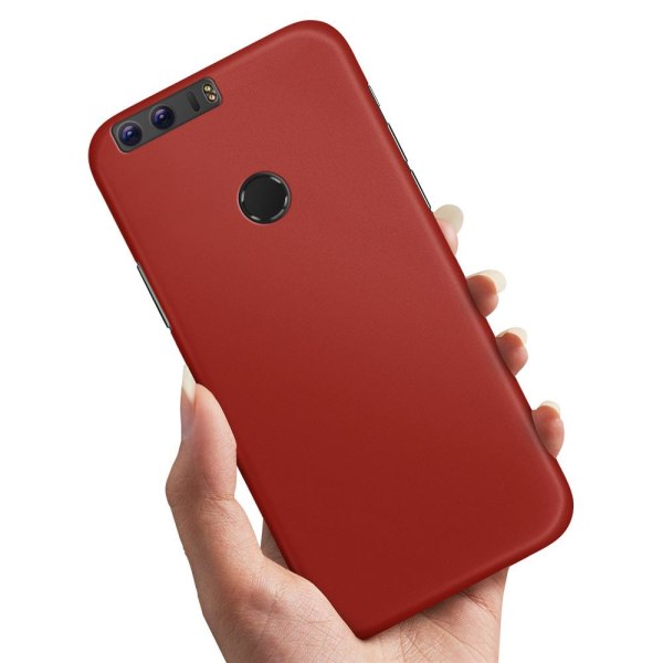 Huawei Honor 8 - Cover/Mobilcover Mørkrød Dark red