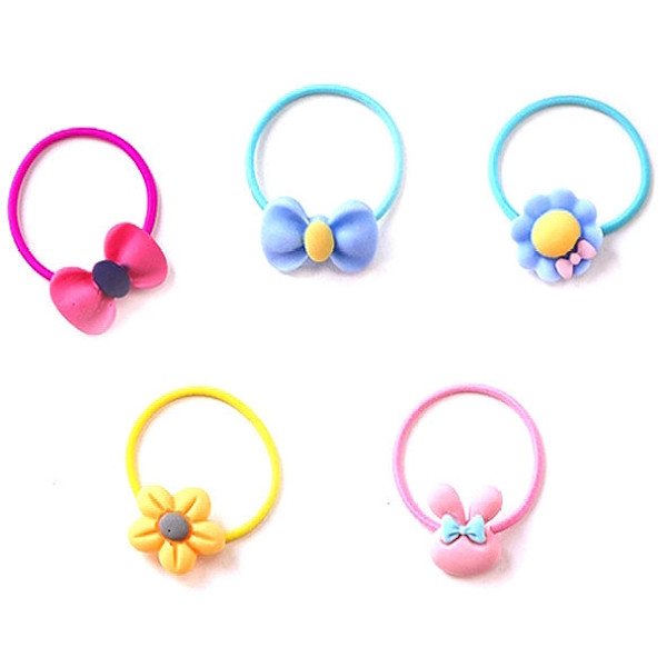 5-Pak Hårbånd / Hårelastik til Børn Multicolor one size