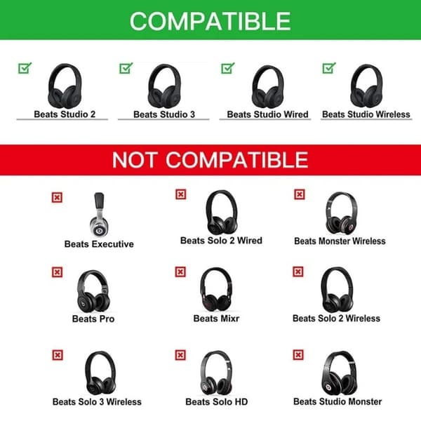 Ørepuder til Beats Studio 2 og 3 - Erstatningspuder Titanium