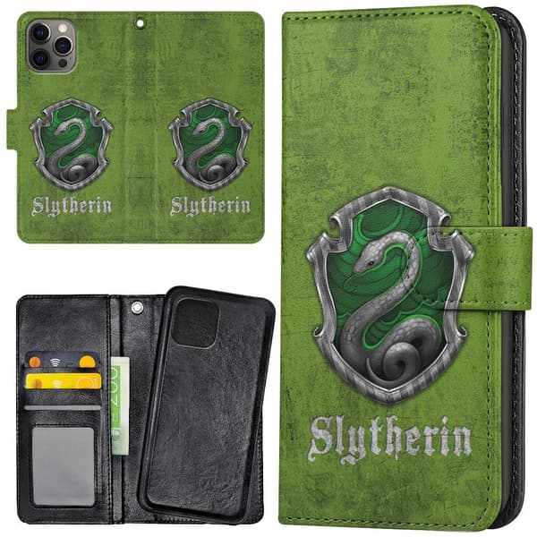 iPhone 13 Pro Max - Plånboksfodral/Skal Harry Potter Slytherin multifärg